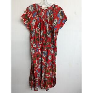 Loft Women's Plus Size Red Hawaiian Midi Floral Dress Size 20